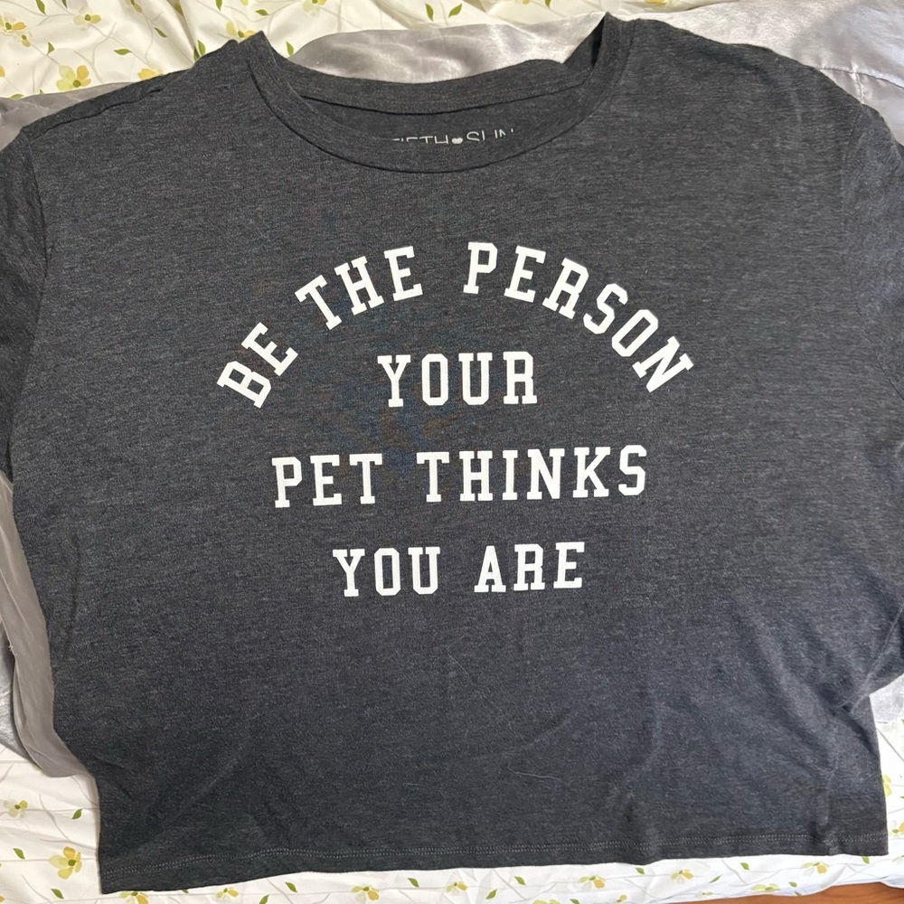 Fifth Sun Charcoal Tee with White Text